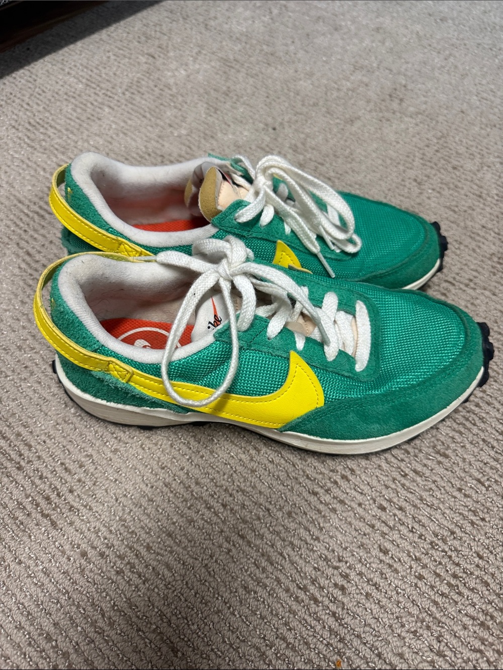 Nike Kids Green and Yellow Retro Runner Sneakers